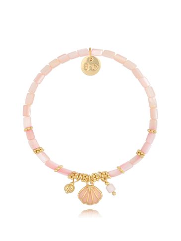 Bransoletka z różową masą perłową i muszelką Marine BSH0189