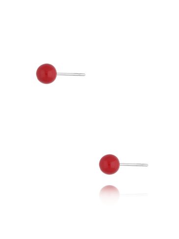 Kolczyki kulki z bordową emalią 5 mm Enamel Balls KSA1716