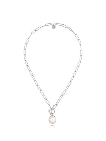 Naszyjnik srebrny łańcuch z perłą Yoko NRG0438