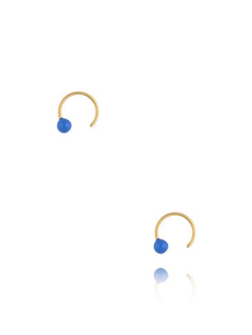 Kolczyki złote okrągłe z niebieską emalią Round Enamel KSA1518