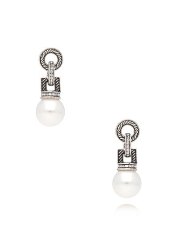 Kolczyki antyczne srebrne z perłami Nuit Claire KSS1714