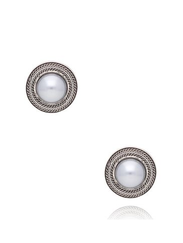 Kolczyki okrągłe z perłą Paraná KRG0948