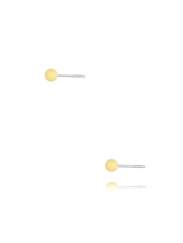 Kolczyki kulki z żółtą emalią 3 mm Enamel Balls KSA1691