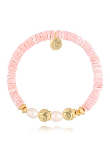 Bransoletka z różowymi muszlami i perłami Pearl and Shell BSH0133