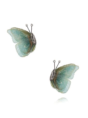 Kolczyki z motylkami zielone Levity KSS1482