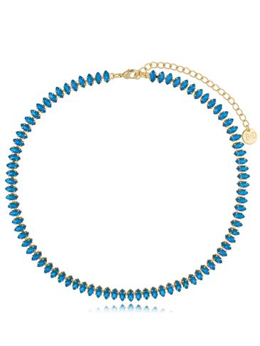 Naszyjnik z niebieskimi kryształkami Honestly NS0099