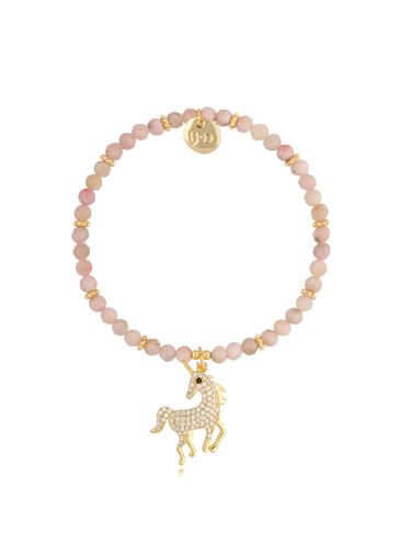 Bransoletka różowa z opalami i jednorożcem Magic Unicorn BTW1322