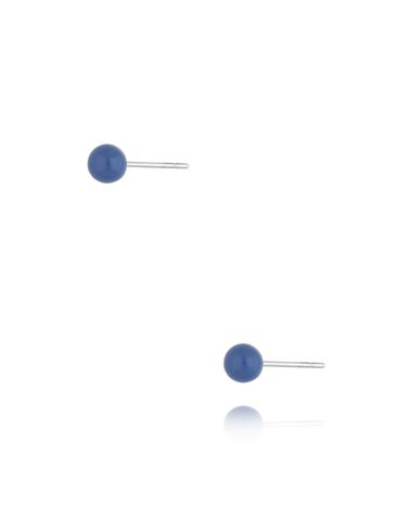 Kolczyki kulki z niebieską emalią 4 mm Enamel Balls KSA1583