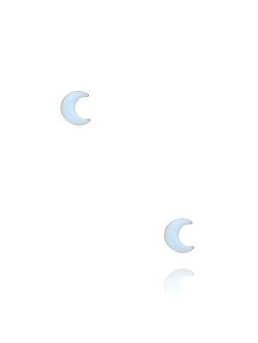 Kolczyki księżyce z błękitną emalią KSY0086