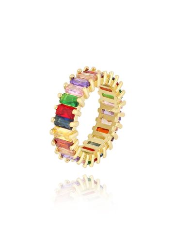 Pierścionek złoty z kolorowymi kryształkami Multicolor Dream PRG0270