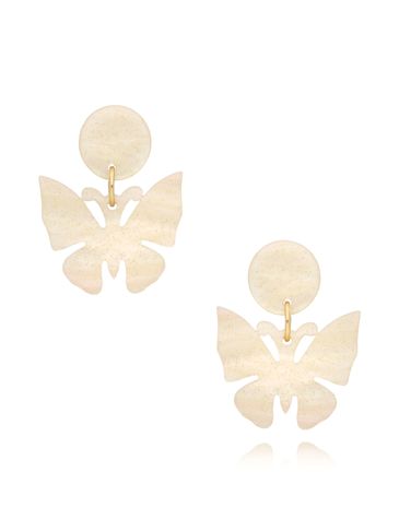 Kolczyki z białymi motylkami Cho KZA0125