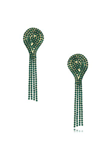 Kolczyki z zielonymi kryształkami Dakhla KSS1193