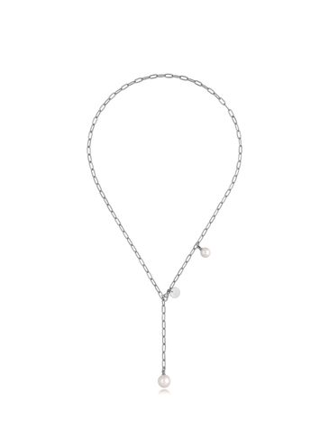 Naszyjnik srebrny z perłami Quinn of Pearls NSA0379
