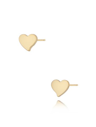Kolczyki złote serca ze stali szlachetnej Lemar KSA0020