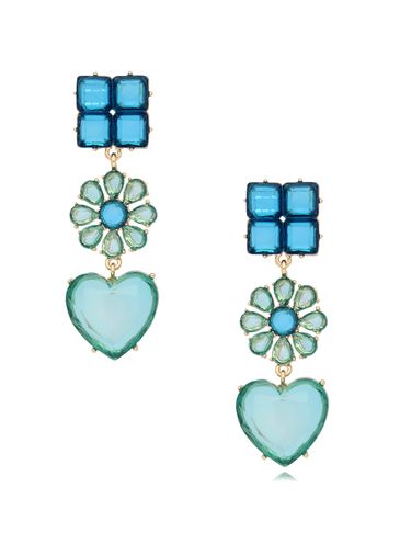 Kolczyki z niebieskimi kryształami Serenity KFF0249