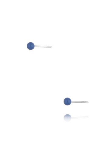 Kolczyki kulki z niebieską emalią 3 mm Enamel Balls KSA1575