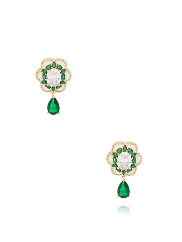 Kolczyki z kryształkami zielone Emerald KSS1544