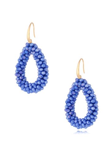 Kolczyki z kryształkami niebieskie łezki Luminous KWE0056