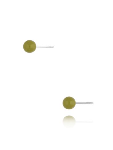 Kolczyki kulki z zieloną emalią 5 mm Enamel Balls KSA1589