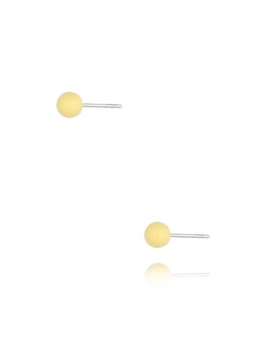 Kolczyki kulki z żółtą emalią 4 mm Enamel Balls KSA1701