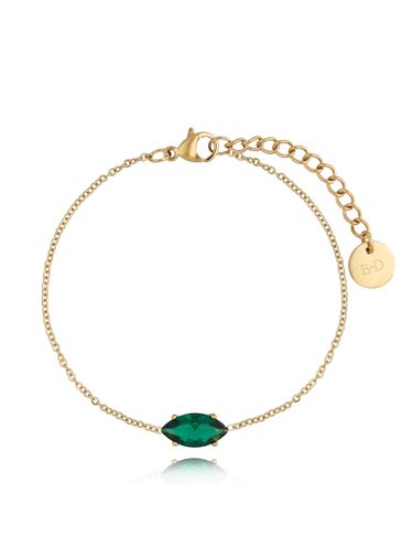 Bransoletka złota z zielonym kryształem Merlin BSA0388