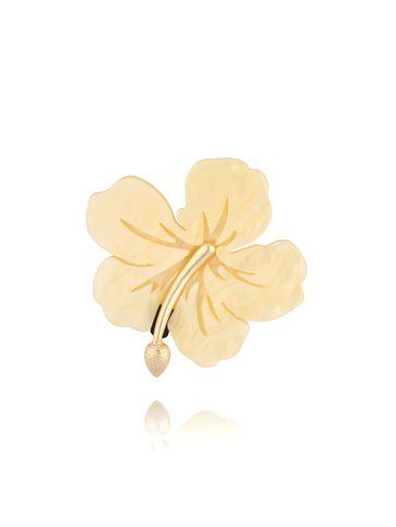 Broszka kremowa z kwiatem hibiskusa Kailani BRZA0093