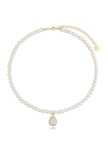 Naszyjnik z perłami i kryształkiem Woman NPE0103