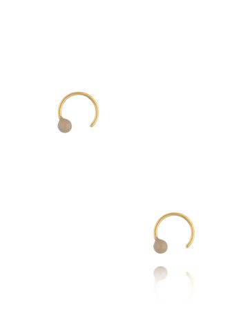 Kolczyki złote okrągłe z beżową emalią Round Enamel KSA1614