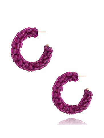 Kolczyki fioletowe połyskujące z kryształkami Descansar KWE0107