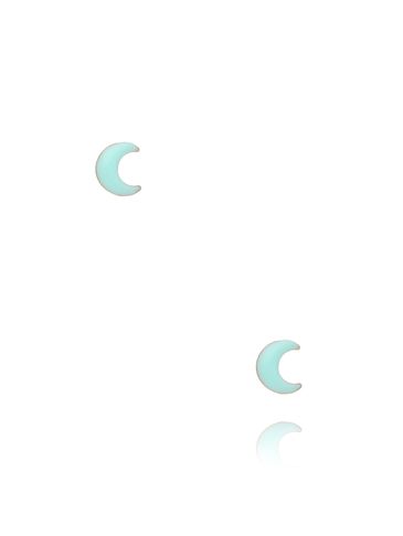 Kolczyki księżyce z turkusową emalią KSY0087