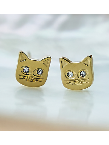 Kolczyki złote z kotkami Mini KSA1207