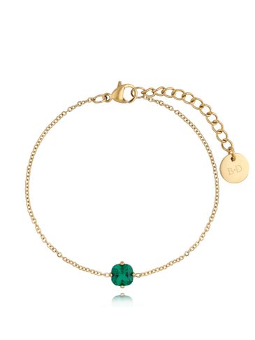 Bransoletka złota z zielonym kryształem Merlin BSA0382