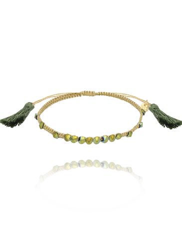 Bransoletka złota z zielonymi kryształkami Nahia BSC1809