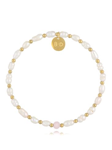 Bransoletka z perłami i kwarcem różowym Galax BPE0088