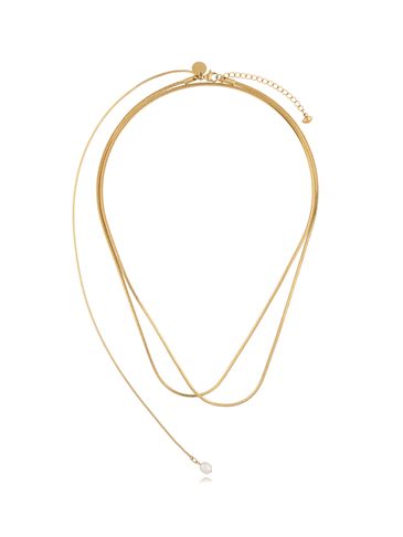 Naszyjnik złoty długi łańcuch z perłą Gardanne NSA1056