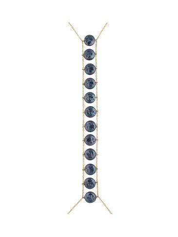 Naszyjnik na ciało z ciemnymi perłami body chain Trinidad NSA0731