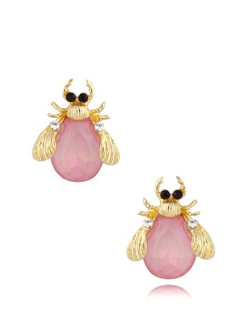 Kolczyki z różowymi perłowymi żuczkami Midnight KMI0228