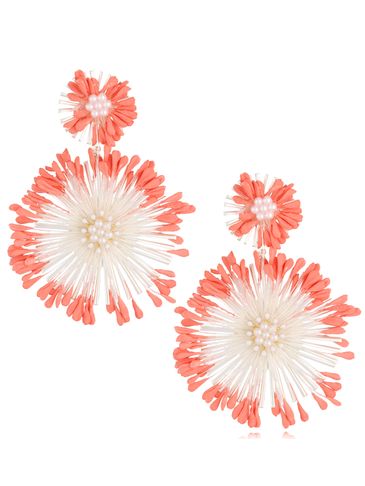 Kolczyki koralowe z perełkami Bunga KSO0025