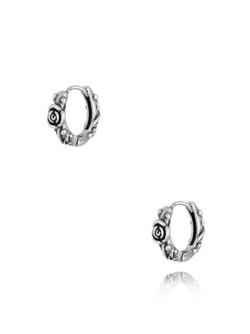 Kolczyki srebrne okrągłe z różą Navin KMITC0061