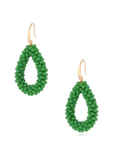 Kolczyki z kryształkami zielone łezki Luminous KWE0049
