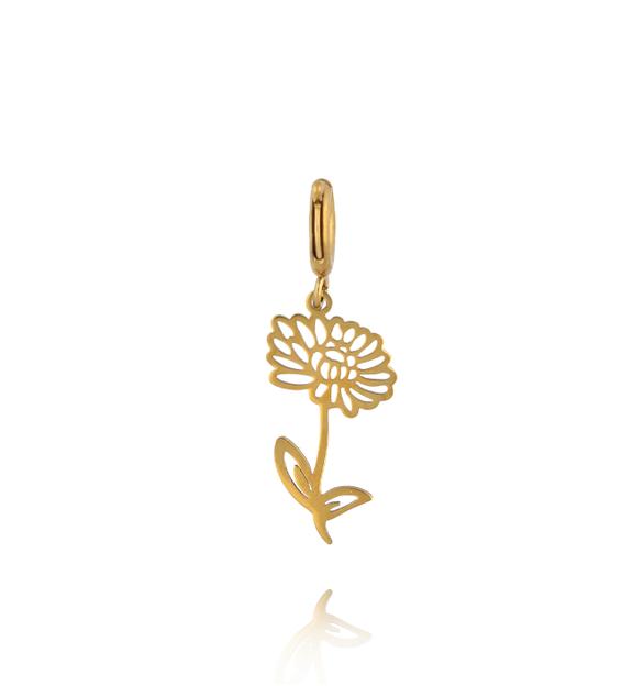 Charms złoty kwiat CHA0224