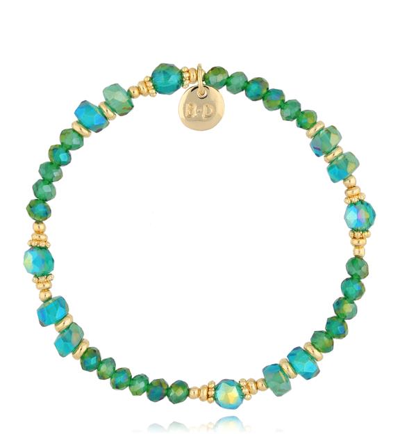 Bransoletka z zielonymi kryształkami Clear Sky BCY0243