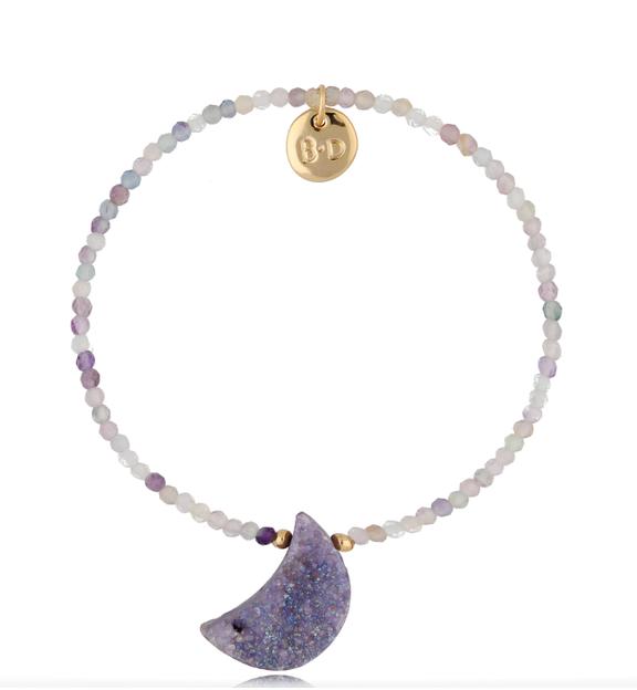 Bransoletka z księżycem i fluorytami Elif BPA0299