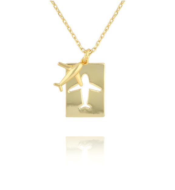 Naszyjnik złoty z samolotem NS0325