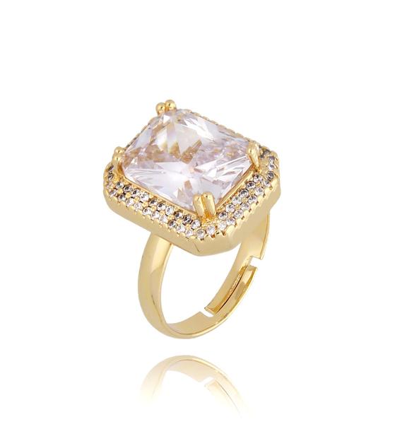 Pierścionek z transparentnym kryształkiem Majestic PSS0027