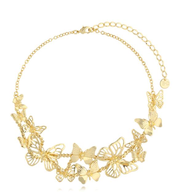 Naszyjnik złoty z motylami Rnchanté NS0230