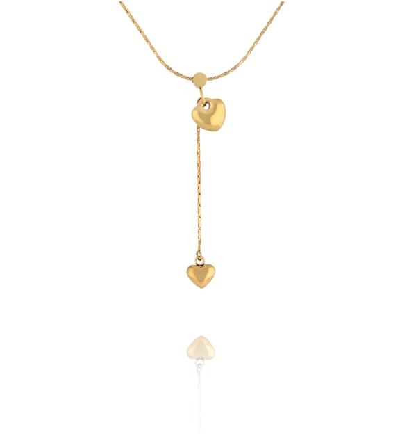 Naszyjnik z podwójnym motywem serca NSY0848