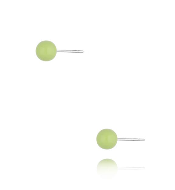 Kolczyki kulki z zieloną emalią 5 mm Enamel Balls KSA1717