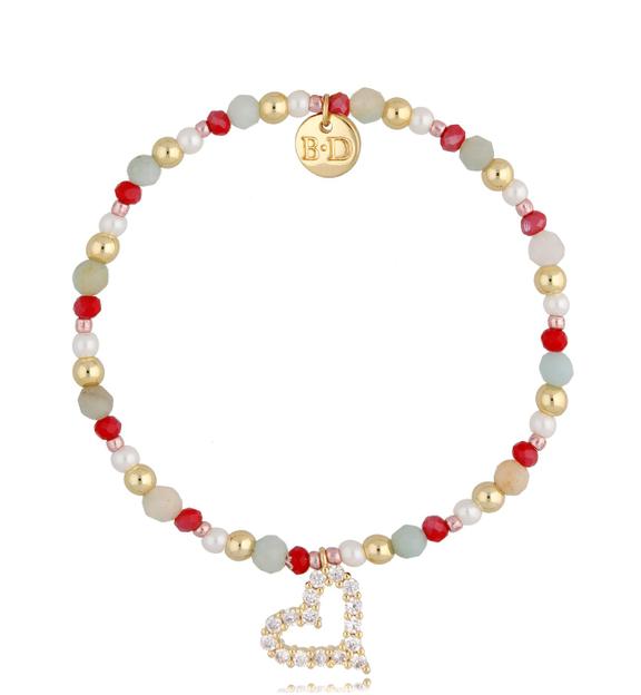 Bransoletka pastelowa z sercem Heart of Paradise BBI0004