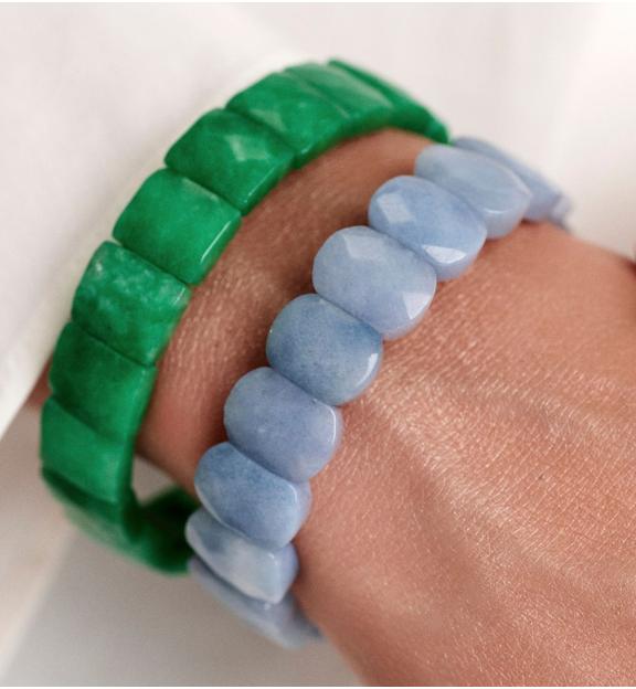 Bransoletka błękitna z jadeitami akwamarynowymi BPA0547